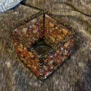 Beaded candle holder